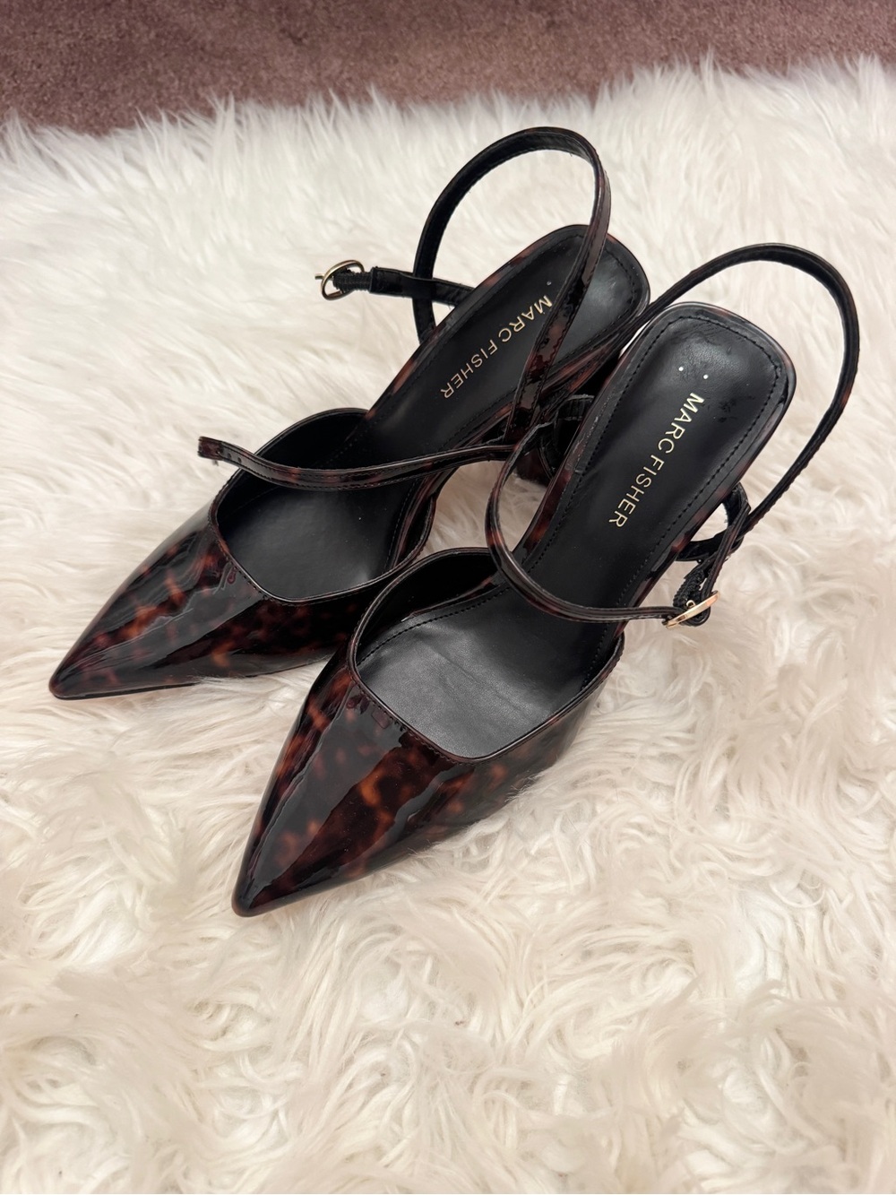 Marc Fisher Tortoiseshell Pointed Slingback Pumps
